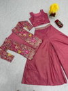 PC 484 Pure Tissue Simmer With Heavy Embroidery Sequence Work Shrug With Choli Plazzo Online Wholesale